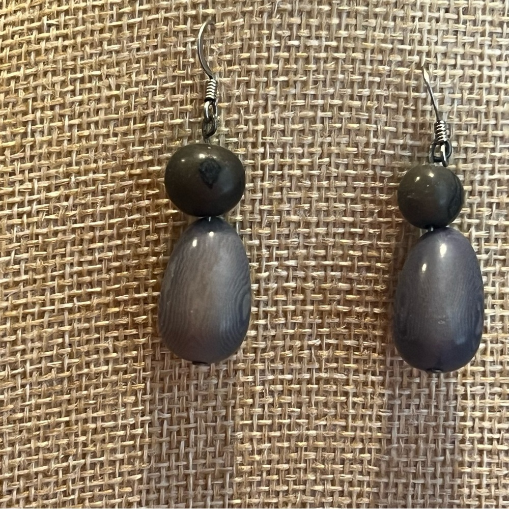 Fun Gray Tones Dangle Earrings for Pierced Ears